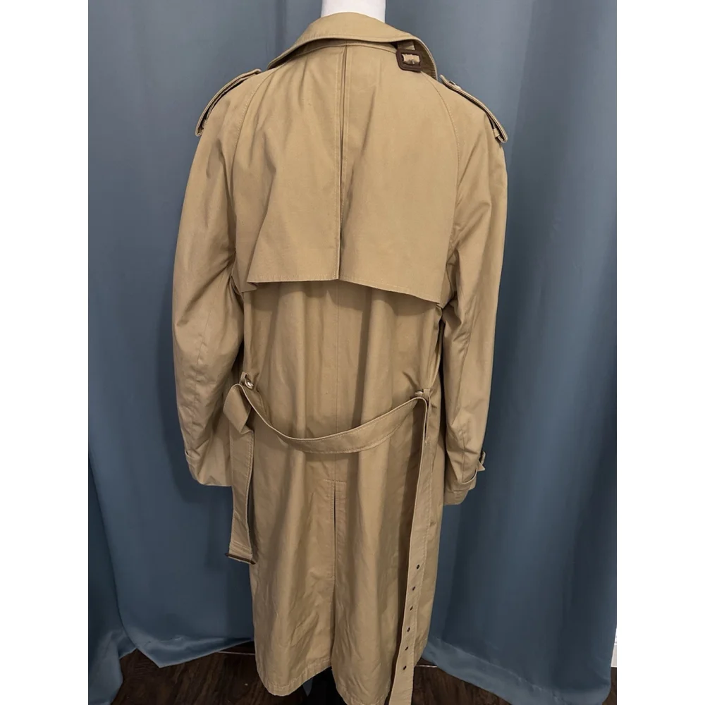 Vintage Men’s Large Trench Coat Double Breasted No Lining Size 42R - Picture 8 of 11